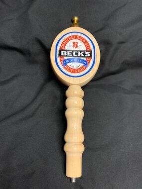 Beck's Oktoberfest Beer Tap Handle Wood Brass 12 Inch German Bar Keg Pull